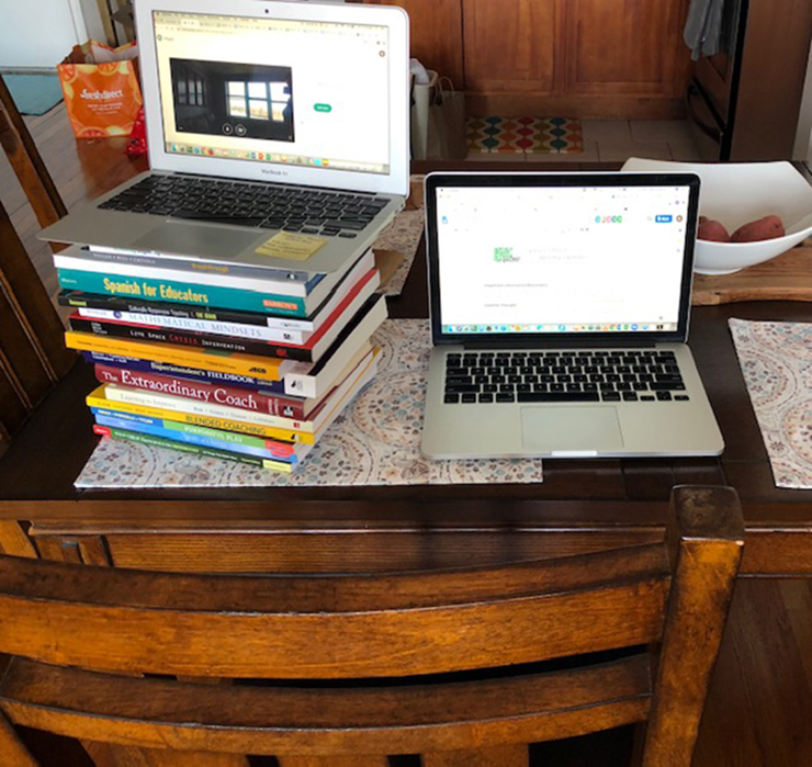 The principal's dining table workspace. Photo courtesy of Nancy Harris